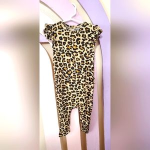 Posh peanut cheetah print romper baby girl 12 to 18 months